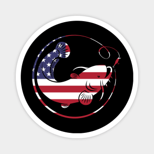 4th of July Fishing American Flag Magnet